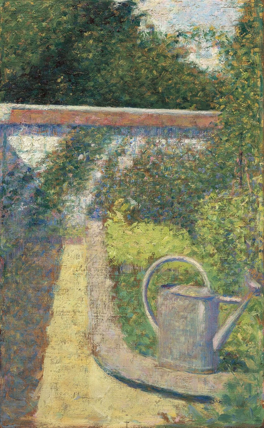 watering can garden (foto: Georges Seurat / Public domain, Wikimedia Commons)