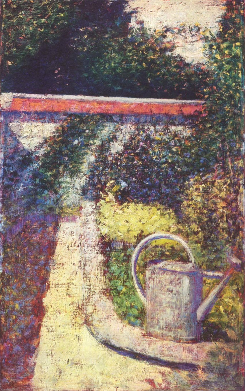 watering can garden (foto: Georges Seurat / Public domain, Wikimedia Commons)